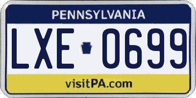 PA license plate LXE0699