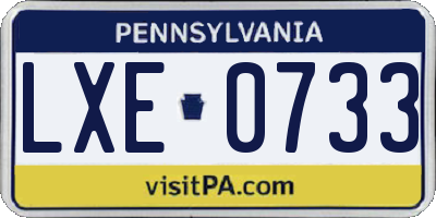 PA license plate LXE0733