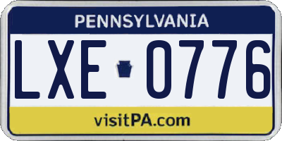 PA license plate LXE0776