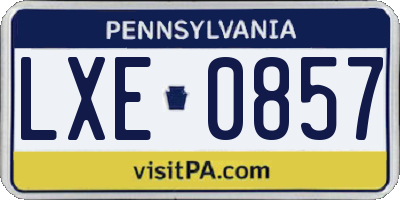 PA license plate LXE0857