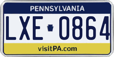 PA license plate LXE0864