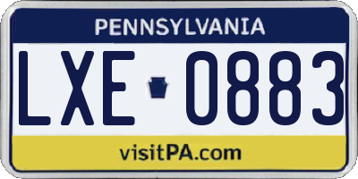 PA license plate LXE0883