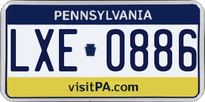 PA license plate LXE0886