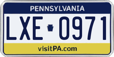 PA license plate LXE0971