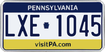 PA license plate LXE1045