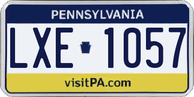 PA license plate LXE1057