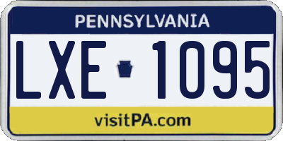 PA license plate LXE1095