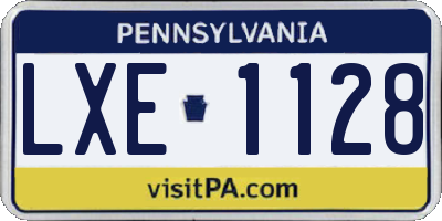 PA license plate LXE1128