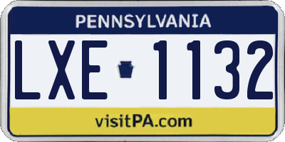 PA license plate LXE1132