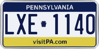 PA license plate LXE1140