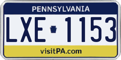 PA license plate LXE1153