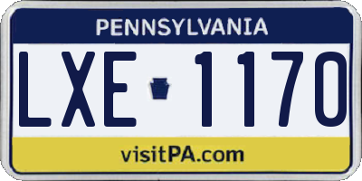PA license plate LXE1170
