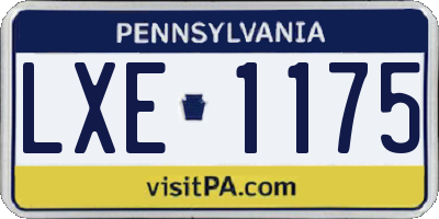 PA license plate LXE1175