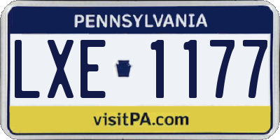 PA license plate LXE1177