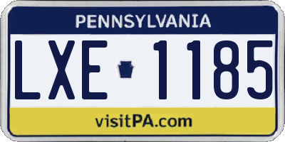 PA license plate LXE1185