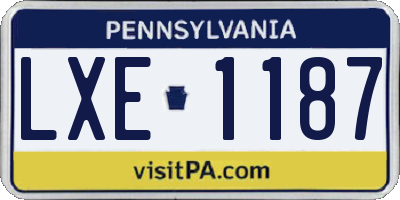 PA license plate LXE1187