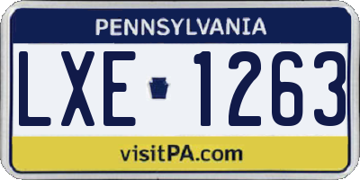 PA license plate LXE1263
