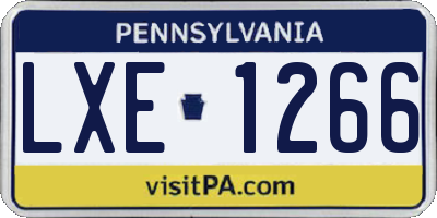 PA license plate LXE1266