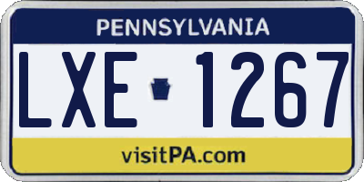 PA license plate LXE1267