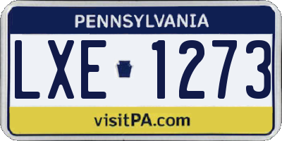 PA license plate LXE1273