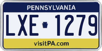 PA license plate LXE1279