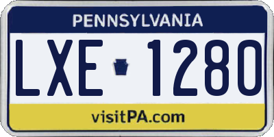 PA license plate LXE1280