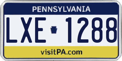 PA license plate LXE1288