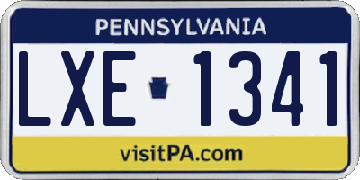 PA license plate LXE1341