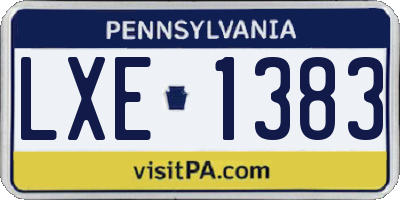 PA license plate LXE1383