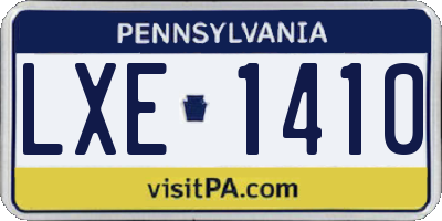 PA license plate LXE1410