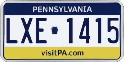 PA license plate LXE1415