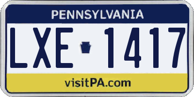 PA license plate LXE1417