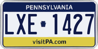 PA license plate LXE1427