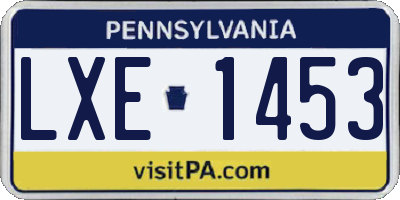 PA license plate LXE1453