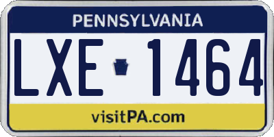PA license plate LXE1464