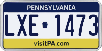 PA license plate LXE1473