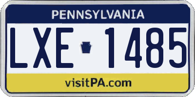 PA license plate LXE1485