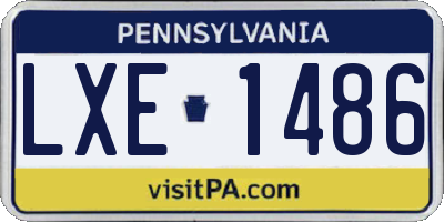 PA license plate LXE1486