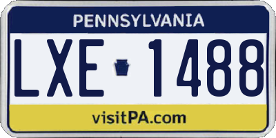 PA license plate LXE1488