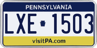 PA license plate LXE1503