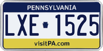 PA license plate LXE1525