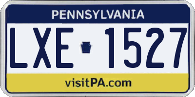 PA license plate LXE1527