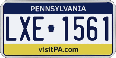 PA license plate LXE1561
