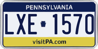 PA license plate LXE1570