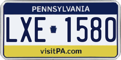 PA license plate LXE1580