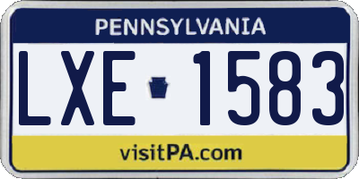 PA license plate LXE1583