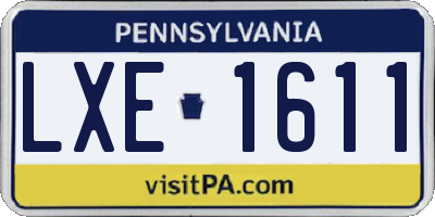 PA license plate LXE1611