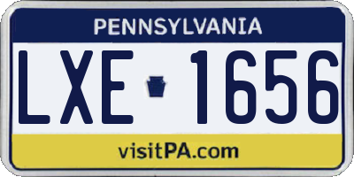 PA license plate LXE1656