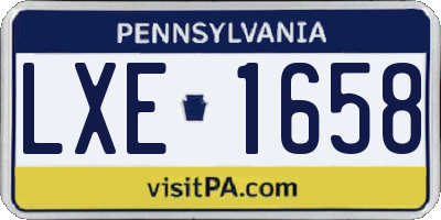 PA license plate LXE1658