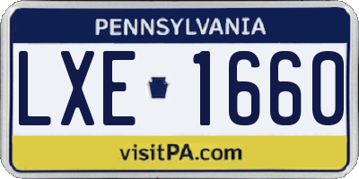PA license plate LXE1660